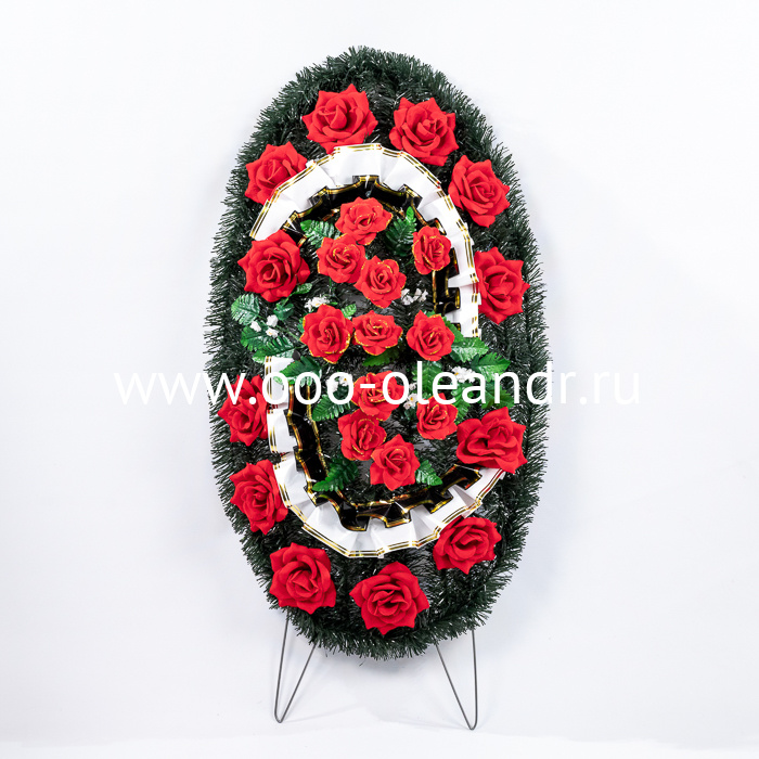 СВ17/2 Венок хвоя иск.,овальный 100см*50см