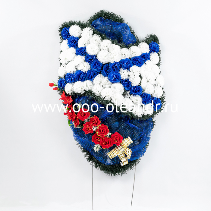 МВ086 Венок "Андреевский флаг" 130смх80см