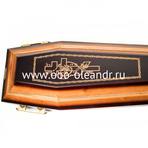 ГР006-4С Гроб деревянный скрипка каскадный 