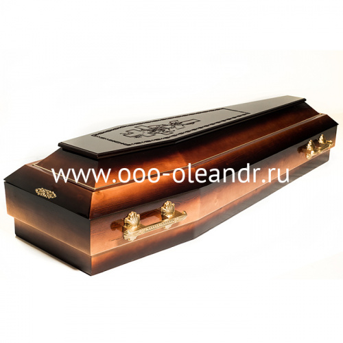 ГР006-4 Гроб деревянный скрипка каскадный 																													