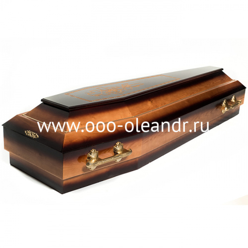 ГР006-4С Гроб деревянный скрипка каскадный 