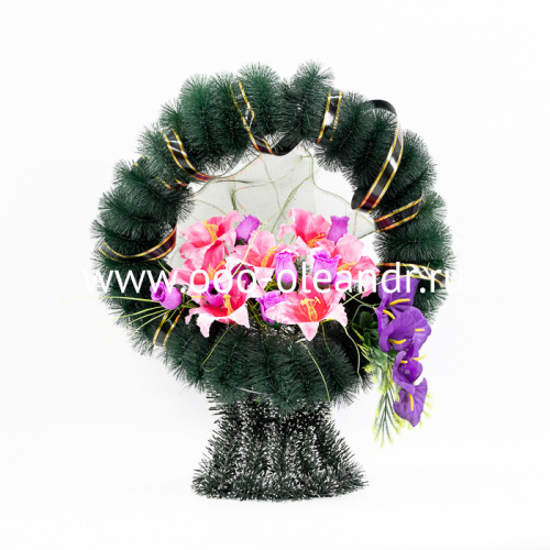 СК14 Корзина круглая иск.хвоя +ерш 80х60
