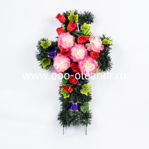 СВП1/1 Венок хвоя иск.,Крест 